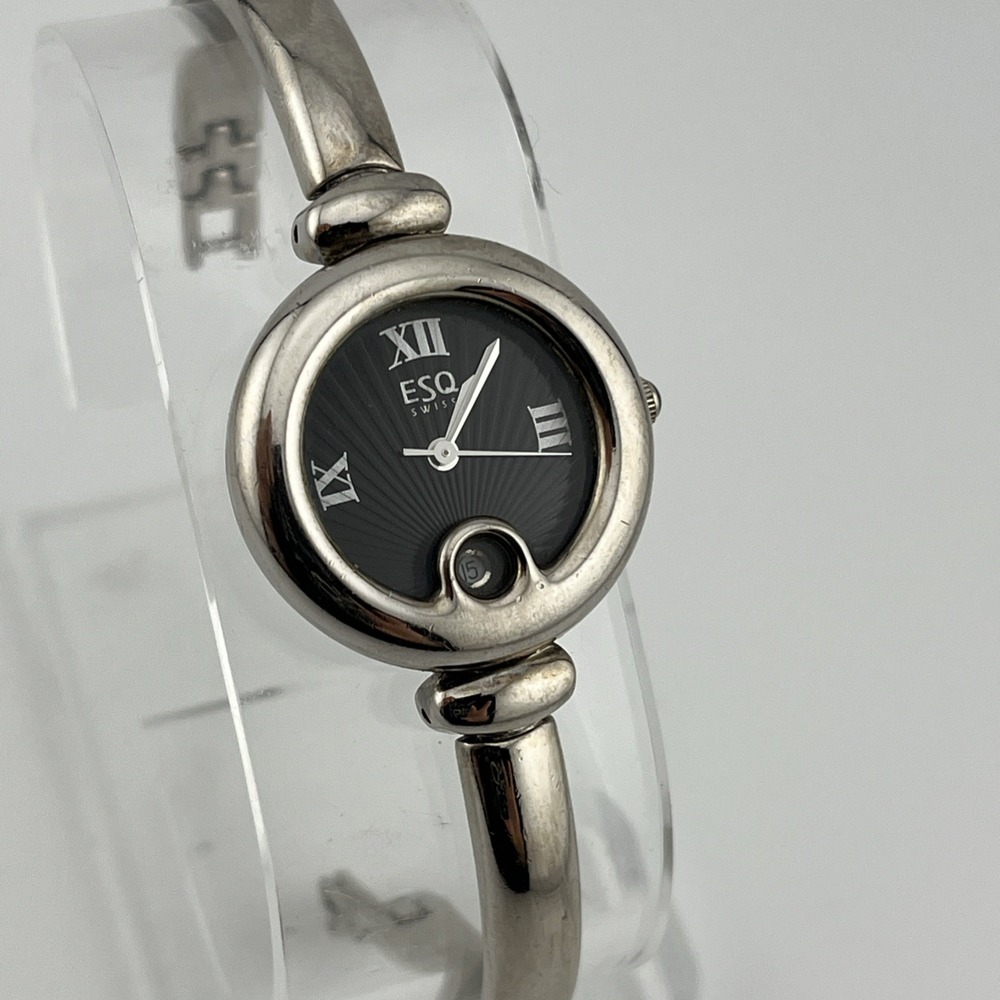 ESQ Swiss Watch Women 25mm Case 6" Silver Band‎ 100536A- New Battery